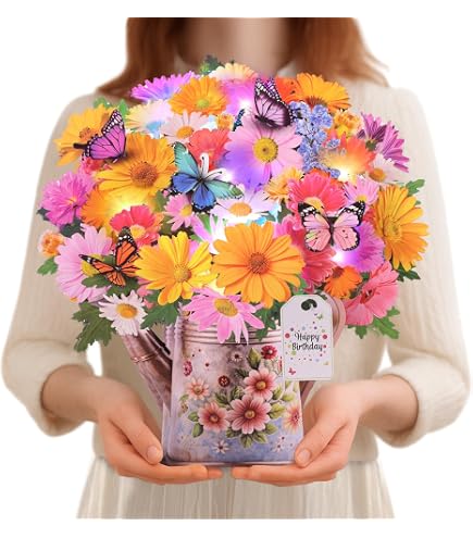 Geburtstagskarte Für Damen – Mit Bändern, Blumen, Pumps, Rot/rosa/schwarz/gold, 11,5x17 Cm, Glänzend