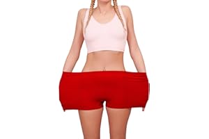 Love My Fashions Ladies High Waist Plain Boxer Shorts - Red - XL/XXL