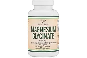 Double Wood Supplements Magnesium Glycinate 400mg, 180 Capsules (Vegan Safe, Manufactured and Third Party Tested in The USA, Gluten Free, Non-GMO) High Absorption Magnesium for Sleep