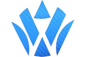 FINEST FOLIA Edges Carbon Blue Flag Emblem For VW Golf 6 VI GTI GTD R Turbo Logo Film Rear