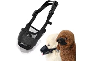 QEEQPF Muselière pour Chiens avec muselière réglable, muselière autocollante, muselière en Maille Respirante pour éviter de Mordre, d'aboyer et de mâcher, (L, XL).