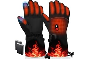 Wholede Guantes Calefactables para Mujer Hombre - Guantes Calefactables Moto con 7.4V Calentamiento Rápido y 2 Baterías 10000mAh, 3 Niveles de Calentamiento, Pantalla Táctil, Ideal para Esquí