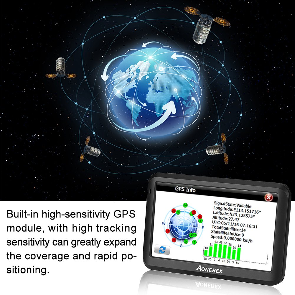 AONEREX-Sat-Nav-GPS-Navigation-System-5-Inch-HD-Touch-ScreenBuilt-in-8GM-128MB-Navigator-System-for-car-Navigation-with-UKEU-Latest-2018-Maps-Lifetime-Free-Updates