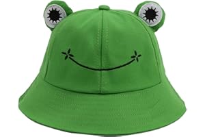 BLUELANSS Fischerhut für Erwachsene, Frosch-Angler, Sonnenhut, Sommerhut aus- Baumwolle, niedlicher Frosch-Hut für Frauen