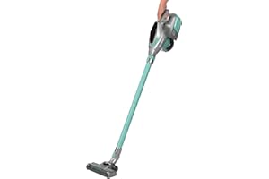 ‎CLEANMAXX CLEANmaxx Akku-Zyklon-Staubsauger beutellos mit Akku | 2-in-1 Handstaubsauger, mit verschiedenen Düsen, Ideal für Tierhaare | Inkl. Wandhalterung mit integrierter Ladestation, 150 Watt [Türkis/Grau]