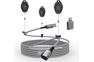 AMVR VR 20FT Link Kabel + Kabelmanagement 3 Packs for Quest 2/Valve Index/HTC Vive Link Verbindungskabel Virtual Reality Headset Kabel USB 3.0 Typ A auf C