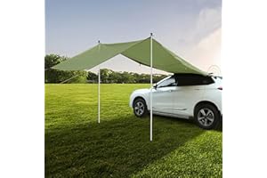 Toldo De Coche Tailgate 300 * 200cm,Toldo Repelente Al Agua Kamanan,Carpa Impermeable De Camping,Toldo De Coche,Carpa Tailgate,Carpa Trasera De Coche,Adecuado para Todos Los Modelos De SUV (Verde)