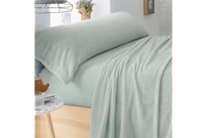 Burrito Blanco | Sábanas de Coralina | Cama de 135cm. (+Medidas Disponibles) | Diseño 965 | Color Salvia (135x190/200cm.)