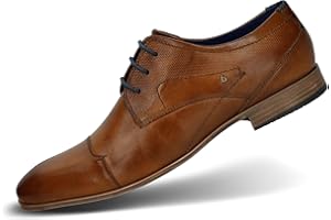 bugatti Homme Chaussure Basse Business en Cuir, Derby À Bout Croisé et Lignes Élégantes