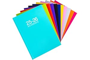 Evelay 2025 2026 Diary A5 Week to View Mid Year Academic Planner Hardback Diaries Journal Organiser with Ribbon for Student Teacher Personal Use (Turqu)