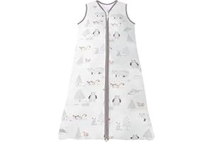 Chilsuessy Gigoteuse Bébé Pyjama d'été sans Manches 100% Coton Tog 0.5, Forêt grise, 110-125 cm