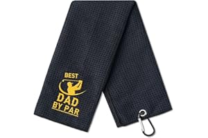 CybGene Dad Golf Towel, Dad Golf Gifts, Golf Accessory for Father on Birthday, Retirement, Father's Day, Christmas, Microfiber Golf Towel, Black