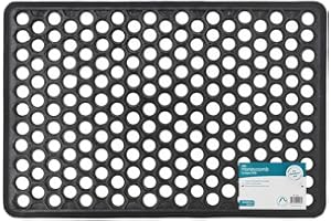 JVL Honeycomb Outdoor Rubber Ring Entrance Floor Door Mat 40 x 60 cm
