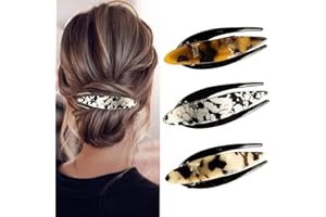 YPKIA Fermagli Per Capelli A Coccodrillo Acetato Tartaruga Mollette Per Capelli Anatra Becco Clip Francese Elegante Antiscivolo Accessori Per Lo Styling Spessi e Sottili Per Donna Ragazze(11cm)
