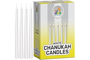 Ner Mitzvah White Chanukah Candles - Standard Size Hanukkah Candles - Premium Quality Wax - 44 Count for All 8 Nights of Hanukkah