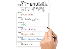 ORMROMRA Magnetic Weekly Planner Whiteboard, A4 Meal Planner Dry Erase Board, Magnet Weekly Menu Board for Fridge, Magnetic Menu White Board, Applies to Refrigerator to-Do List