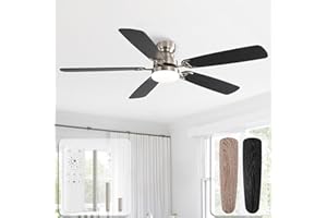 Sofucor 132cm Ventilatore da Soffitto con Luce LED, Dimmerabile 3CCT, Telecomando, 6 Velocità, Timer, Silenzioso Lampada Ventilatore da Soffitto per Soggiorno, Cucina