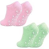 Zuroki Calzini Idratanti, 2 Paia (Rosa e verde) Calze in gel per Piedi Screpolati e Secchi, Calzini idratanti per piedi, Riut