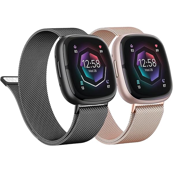 Faliogo compatibile con Fitbit Versa 3/Fitbit Sense Cinturino, Cinturini di Ricambio Metallo in Acciaio Inossidabile con Chiusura Magnetica Unica per