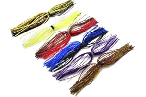 PHAD FISHING 12 Pezzi Gonne Esche Siliconi da Pesca con Anello di Gomma per Materiale di Pesca a Spinning Spinnerbaits Esche