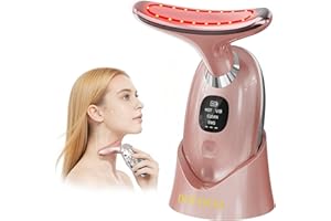 Massaggiatore Viso Lifting Antirughe Elettrico, DOCOCO Doppio EMS Dispositivo di Bellezza Antirughe con 3 Modalità, 45℃ Terapia Lifting Viso, Massaggio Rassodante Viso e Collo