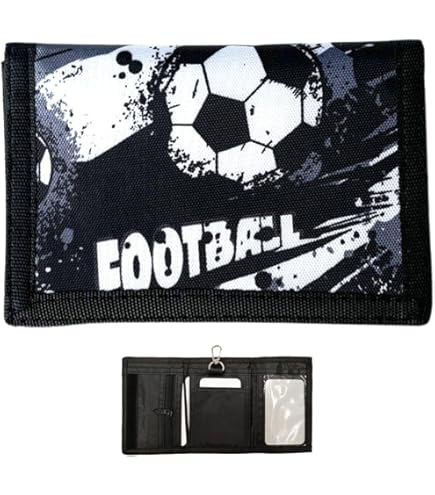 Portafoglio Bambino Modello Calcio - Mini Portamonete Con Cerniera, 13.5x11 Cm