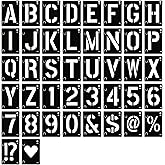 Siliget 2 Inch Letter Stencils and Number Stencils, 42 PCS Reusable Alphabet Plastic Stencil Interlockable for Painting on Wo