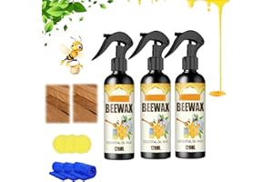 GUAHKUN Natural Micro-Molecularized Beeswax Spray, Traditional Beeswax Polish for Wood & Furniture, Beeswax Spray Cleaner & Restorer Bundle, Multipurpose Wood Seasoning Beewax Spray (360ML)