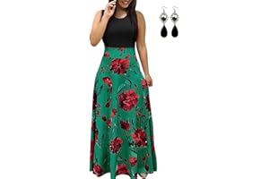 UUAISSO Femmes Robe De Plage Longue Decontractée Imprime Manche Courte ÉTé Boho Maxi Grande Taille