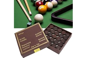 GAESHOW 50 Piezas Puntas de Taco de Billar de 13MM, Protector de Taco de Billar, Puntas de Taco de Billar de Repuesto, Recortador de Punta de Taco, Virolas de Puntas Taco, con Caja de Almacenamiento