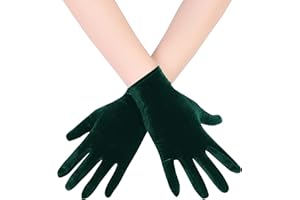 EORUBE 1920s Gloves for Women Wrist Length Short Velvet Gloves Party Costume Gloves