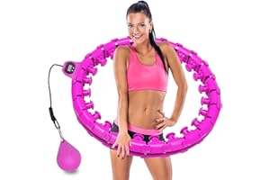 ZANOTYFUSION Weighted Hula Hoop, 24 Detachable Knots,Lightweight Adjustable Hula Ring Hoops for Adults and Children Fitness Exercise and Fun.