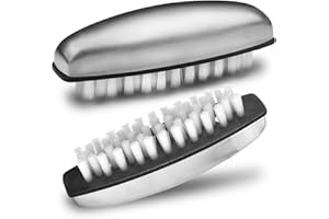 ZaKaBox Premium Stainless Steel Nail Brushes, Hard Nail Brush - 2 Pack Hand Brush Set for Cleaning Nails and Toes, Durable and Easy to Use for Healthy Nail Care