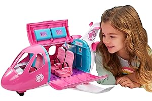 Barbie Mobilier l'Avion de Rêve pour poupées, avec mobilier, rangements et plus de 15 accessoires, jouet pour enfant, GDG76