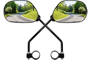 Homieway 2 specchietti retrovisori per bicicletta, in vero vetro HD, per bicicletta elettrica, superficie a specchio extra grande, per mountain bike, specchietto retrovisore per bicicletta (22-25 mm)