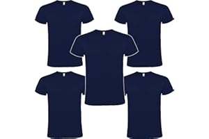 ROLY Camiseta Hombre Manga Corta | Pack 5 | Algodón | Cuello Redondo 11 Colores