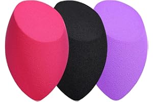 Makeup Sponge, Larbois 3-Pack Beauty Blender Foundation Blending Sponges Non Latex, Professional Beauty Applicator Set for Liquids, Concealer and Cream Make up(Red+Black+Purple)