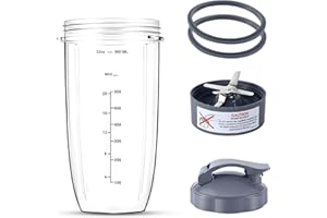 ‎RUNREP Ersatzbecher für den Nutribullet-Becher mit tragbarem Deckel – Premium-Extraktorklingenersatz für den Mixer und 2 Kompatibilitätsringe
