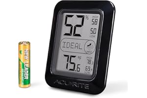 AcuRite Digital Hygrometer & Thermometer, Black