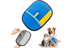 CUWADA Pet Hair Removal Glove for Cats & Dogs – Reusable Grooming Gloves – Electrostatic Pet Hair Remover for Furniture, Clothes, Carpet & Car Seats (Blue)