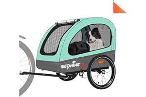 Sepnine Carrito para Perros, Remolque Bici Perro,Remolque de Bicicleta para Perros pequeños y medianos de Menos de 40 kg