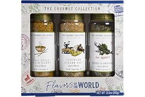 TILZ The Gourmet Collection - World Spices Gift Set, Sichuan, Ginger Salt |Thai Curry Spice |Mixed Herbs Seasoning Mix |Chinese Salt And Pepper Seasoning |Lemon Pepper Seasoning |Chinese Cooking Gifts