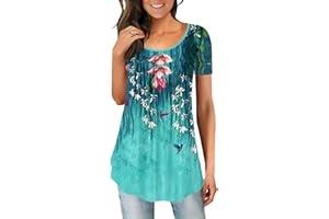 Magritta Womens Blouse Summer Short Sleeve Shirt Crew Neck Casual T-Shirt Tunic Tops