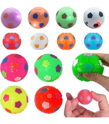 12 LED-Igelbälle – Leuchtbälle Als Gastgeschenk Für Kinder, 5,5 Cm, In 6 Farben
