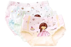 FAIRYRAIN Baby Kleinkind Mädchen Prinzessin Pantys Hipster Shorts Spitze Baumwollunterhosen Unterwäsche 4 Packung