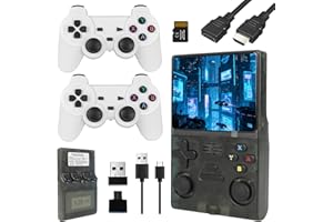 LPQKCCY R36S Handheld Retro Konsole mit 64 GB integriertem Speicher, über 40.000 Klassische Videospiele, 3000-mAh-Batterie, 3,5-Zoll-HD-Bildschirm, Tragbare Spielkonsole für Jugendliche und Erwachsene