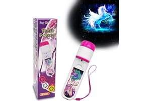 Pup Go Unicornio Linterna Proyector Antorcha Diapositivas con 3 Discos y 24 Imágenes, Educativo Juego, Mini Proyector Juguetes para Niños y Niñas