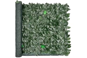 EMMEVI Haie artificielle synthétique imitation clôture maison feuilles filet toile de confidentialité ombragante 150 x 1000 cm