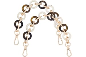 WADORN 2 pièces Chaîne de Sac à Main en Résine, 30cm Acrylique Sac à Main Poignées Courtes Coloré Résine Sac Sangle Remplacement Embrayages Poignées Décoration Chaîne Accessoires Charme, Couleur