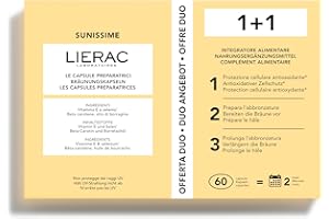 Lierac Sunissime Le Capsule Preparatrici, Integratore Alimentare che Prepara la Pelle al Sole, Sublima e Prolunga l'abbronzatura, Formato da 60 capsule
